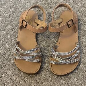 Mix No. 6 Tan Kids Sandals with Rhinestone Straps